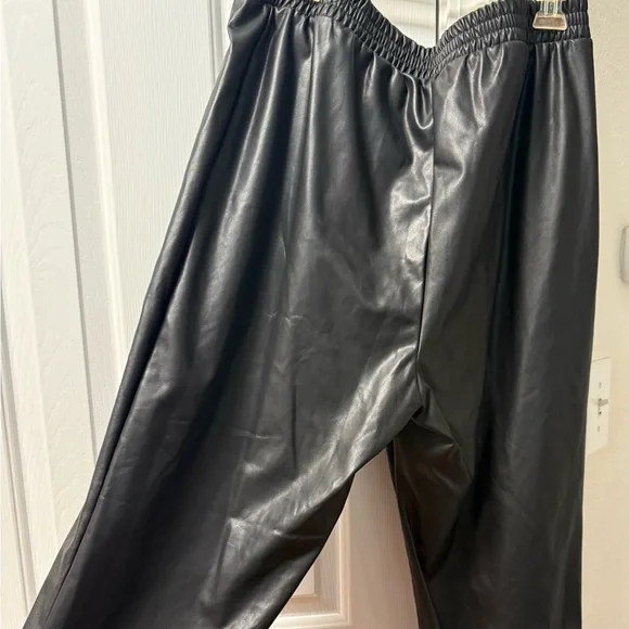 Black Faux Leather Jogger Pants — Fashion Nova — Size 1X - Picture 3 of 5